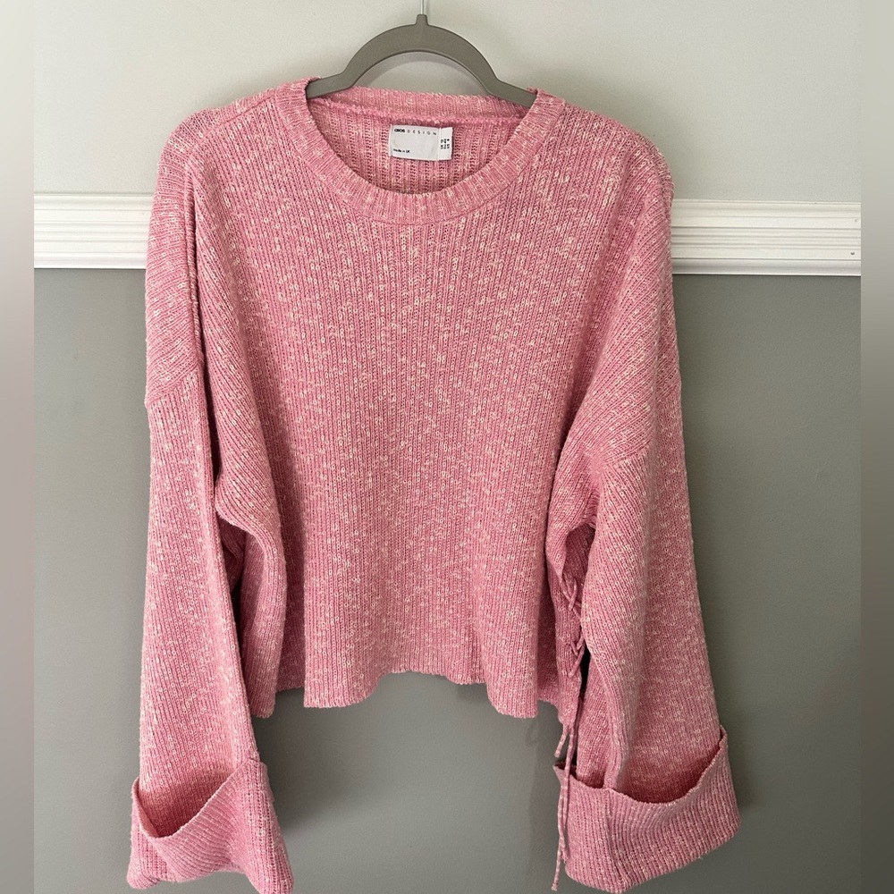 ASOS Pink Knit Sweater with Side Tie